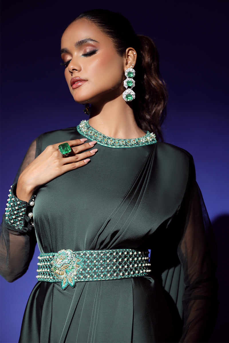 Wardha Saleem | Luxury Pret Fusion Wear | ZEPHYR SAREE DRAPE WITH BELT (2PC)