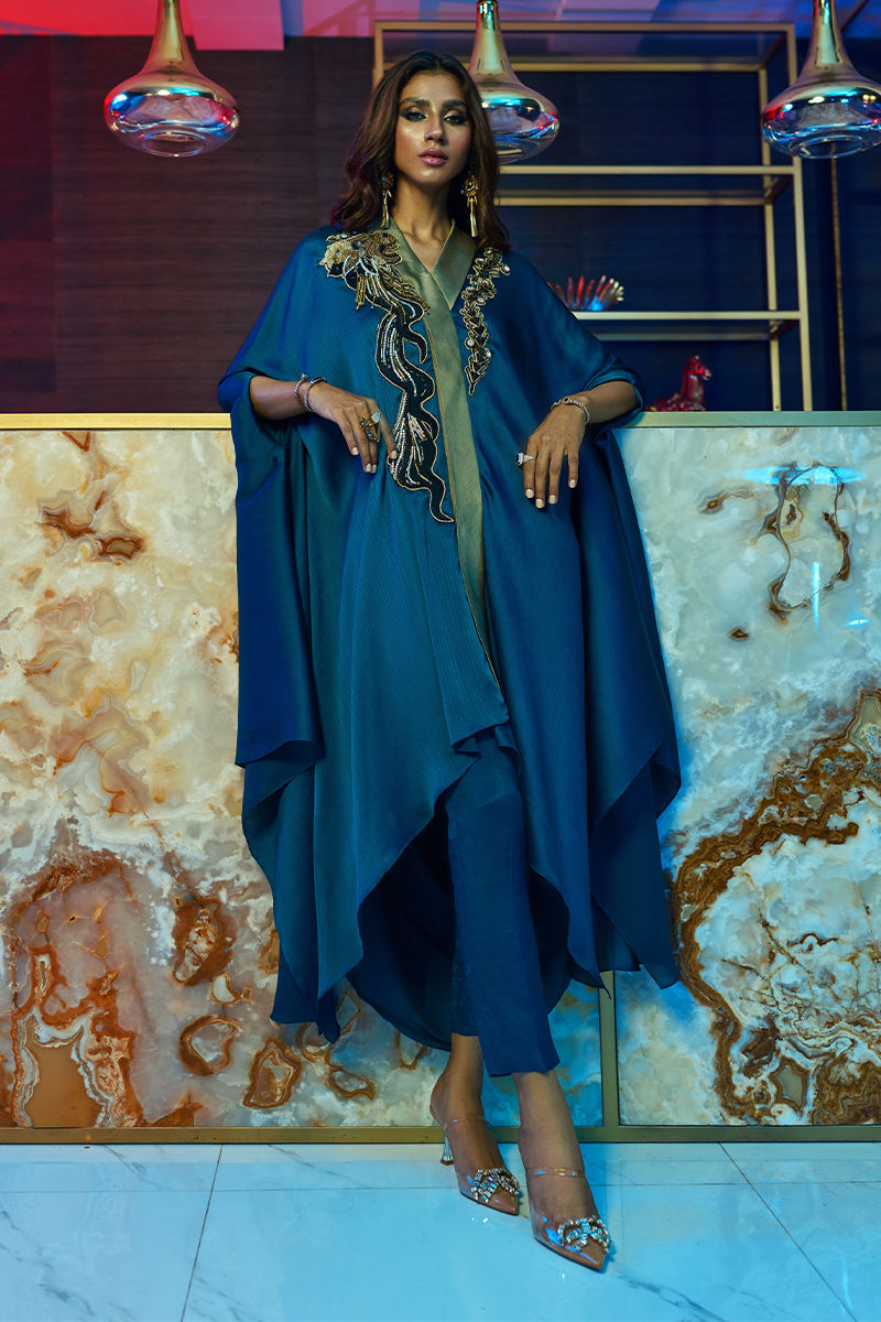Wardha Saleem | Luxury Pret Fusion Wear | MIDNIGHT â FORMAL DRAPE