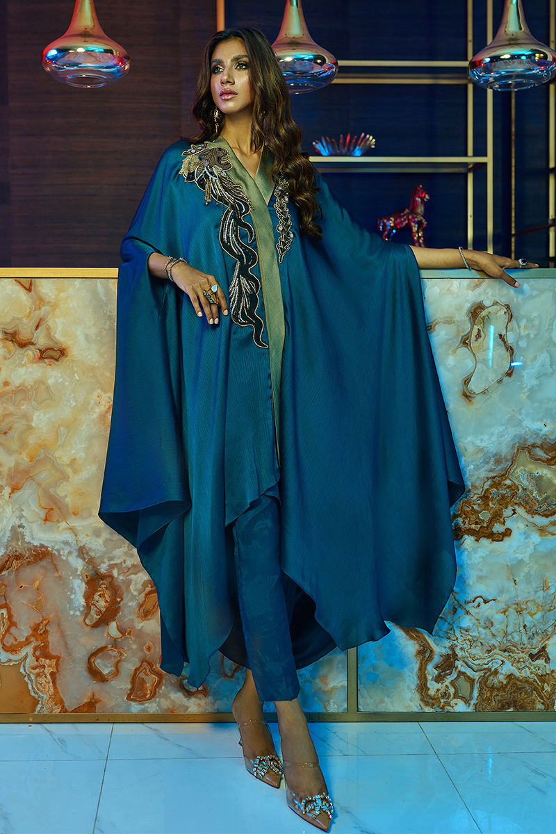 Wardha Saleem | Luxury Pret Fusion Wear | MIDNIGHT â FORMAL DRAPE