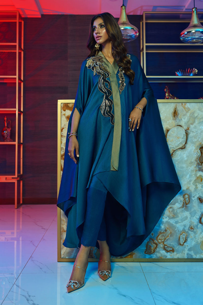 Wardha Saleem | Luxury Pret Fusion Wear | MIDNIGHT â FORMAL DRAPE