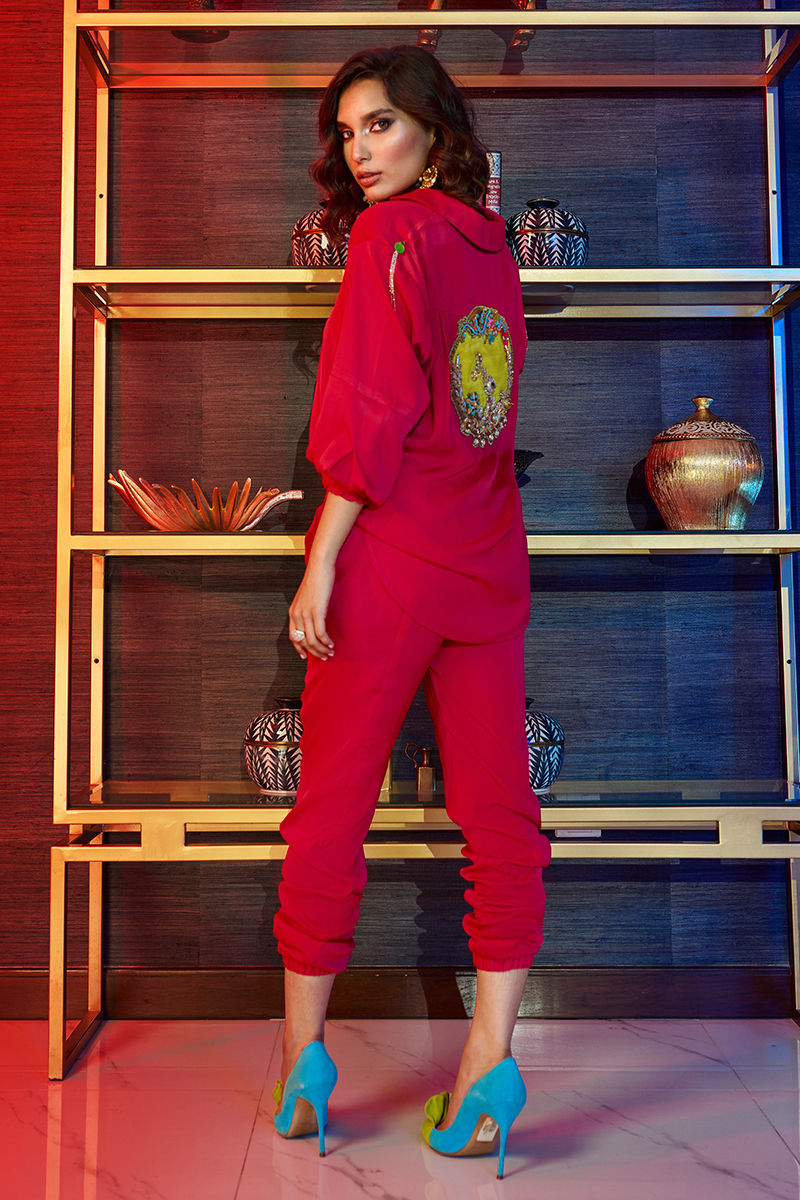 Wardha Saleem | Luxury Pret Fusion Wear | GOSSIP GIRL â HOT PINK CO-ORD SET