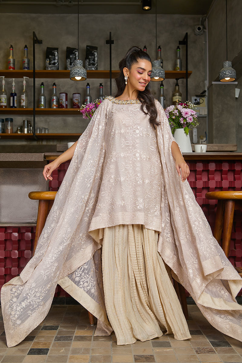 Fatima Khan | Luxury Pret 24 | IVORY GOLD KIMONO