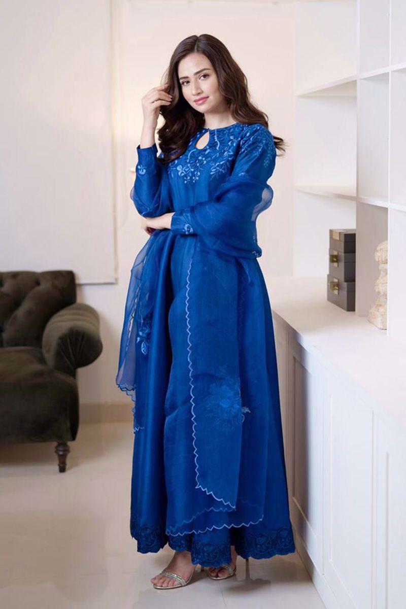 Ansab Jahangir | Luxury Silk Pret | BLUE SHADOW