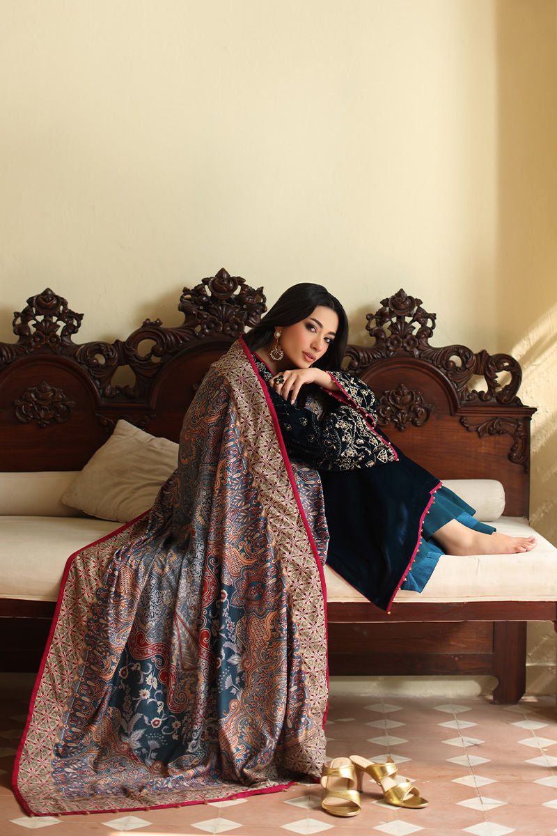 Aisha Imran | Printed Panache Velvet Shawls 25 | Reeva Velvet Shawl