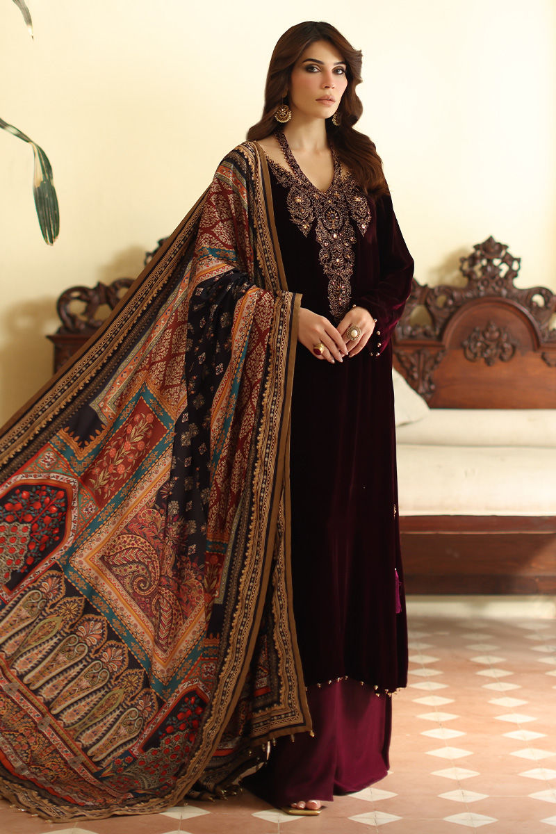 Aisha Imran | Printed Panache Velvet Shawls 25 | Selina Velvet Shawl