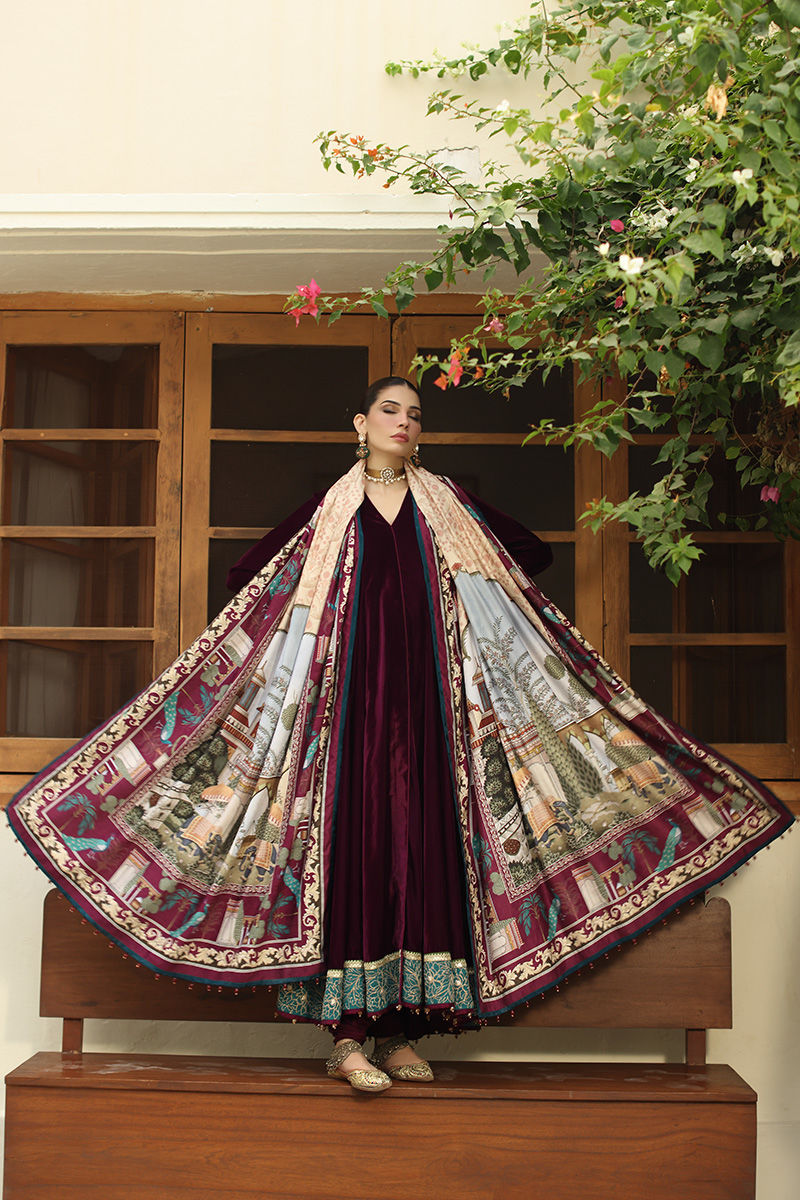 Aisha Imran | Printed Panache Velvet Shawls 25 | Safa Velvet Shawl