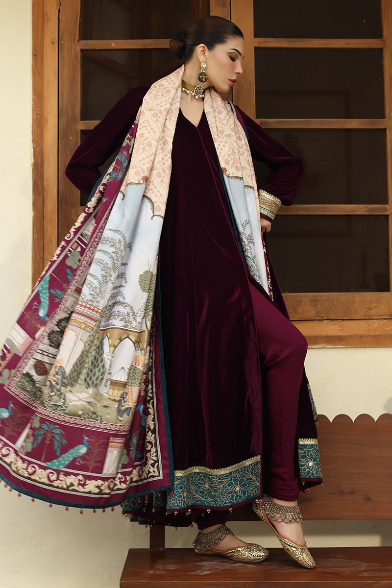 Aisha Imran | Printed Panache Velvet Shawls 25 | Safa Velvet Shawl