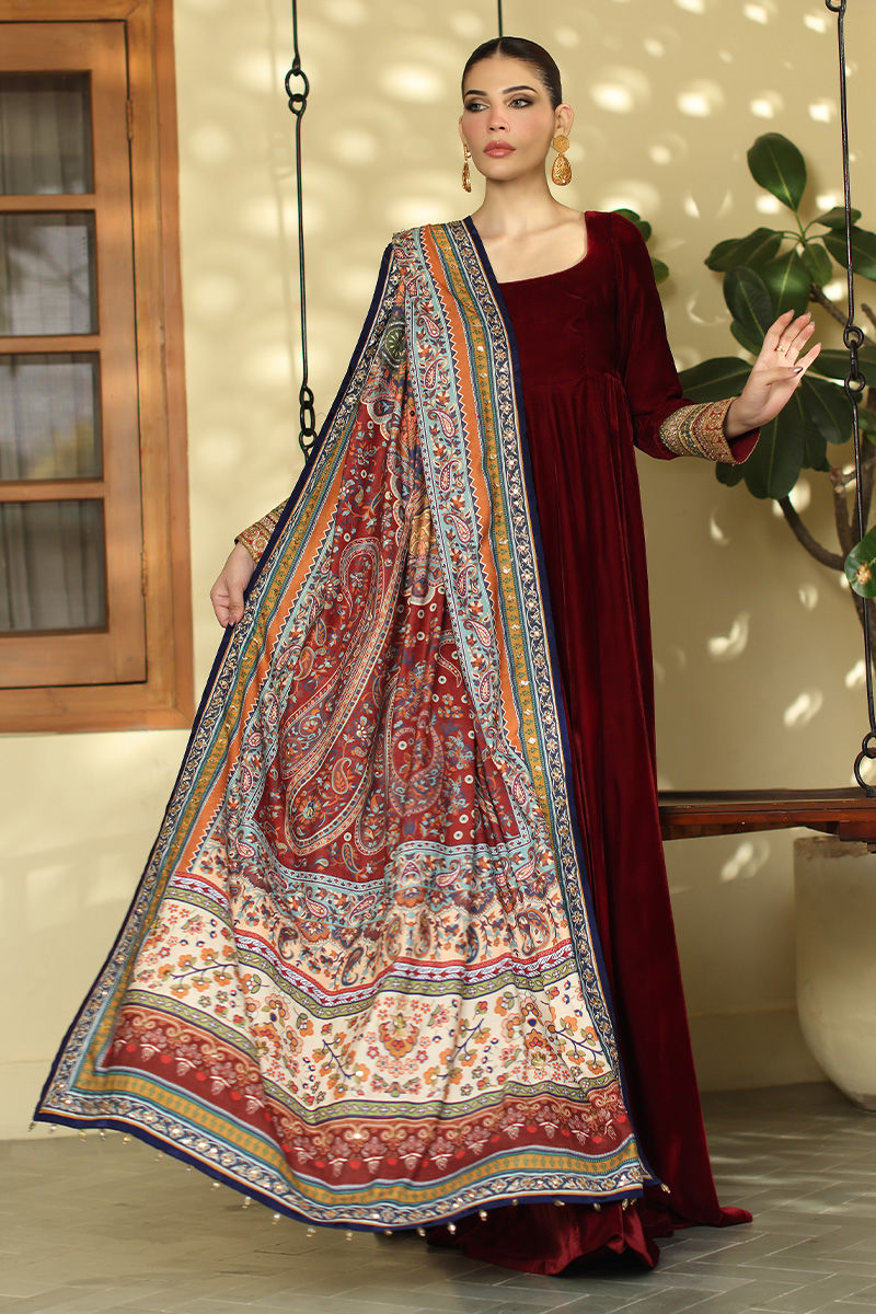 Aisha Imran | Printed Panache Velvet Shawls 25 | Maelin Velvet Shawl