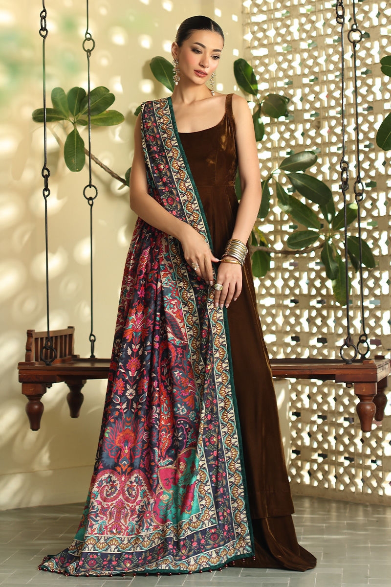 Aisha Imran | Printed Panache Velvet Shawls 25 | Inaaya Velvet Shawl