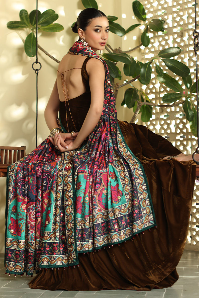 Aisha Imran | Printed Panache Velvet Shawls 25 | Inaaya Velvet Shawl