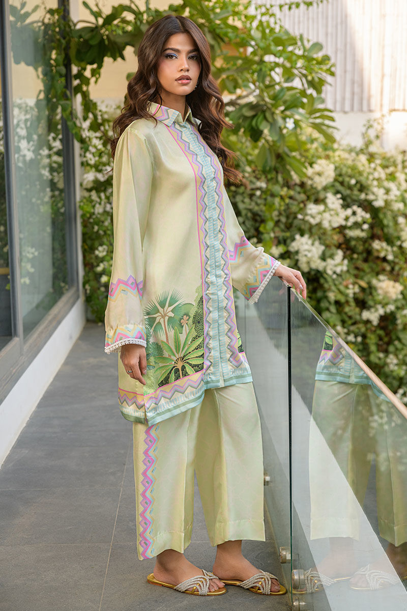 Fatima Khan | Eid Digital Silk Prints |  Pastel Orchid