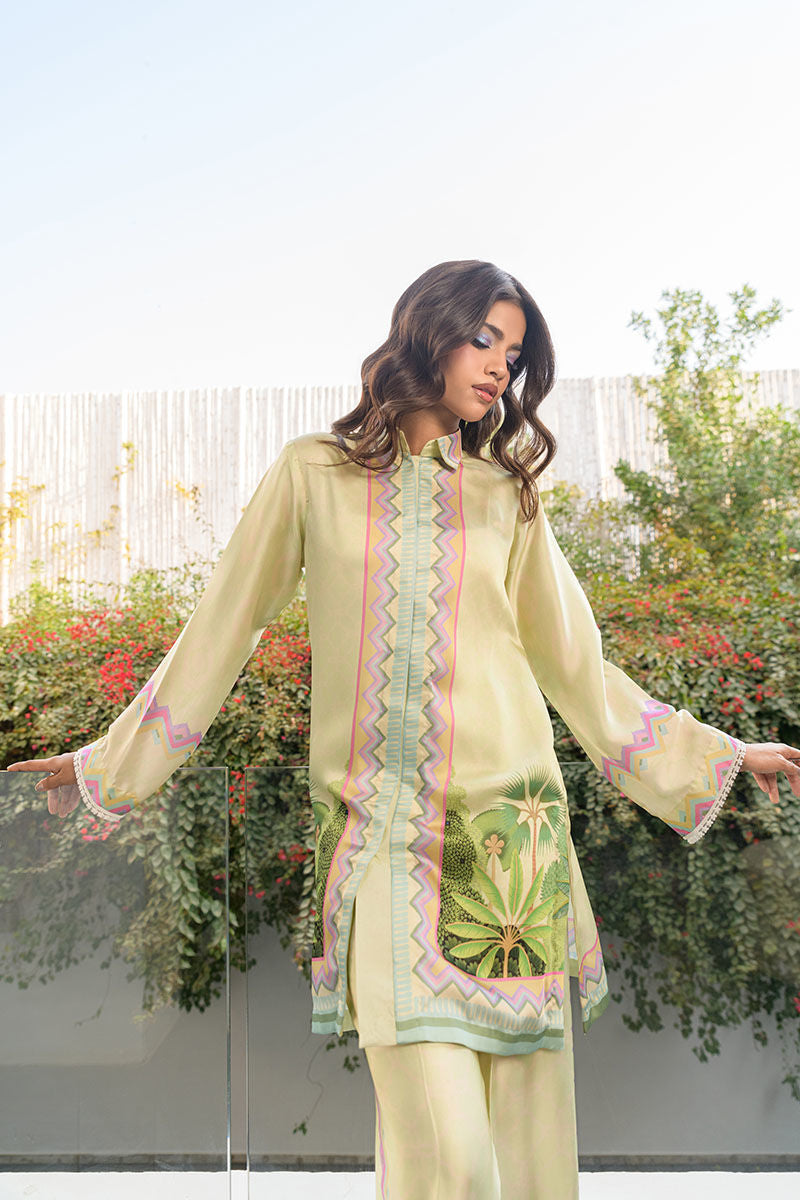 Fatima Khan | Eid Digital Silk Prints |  Pastel Orchid