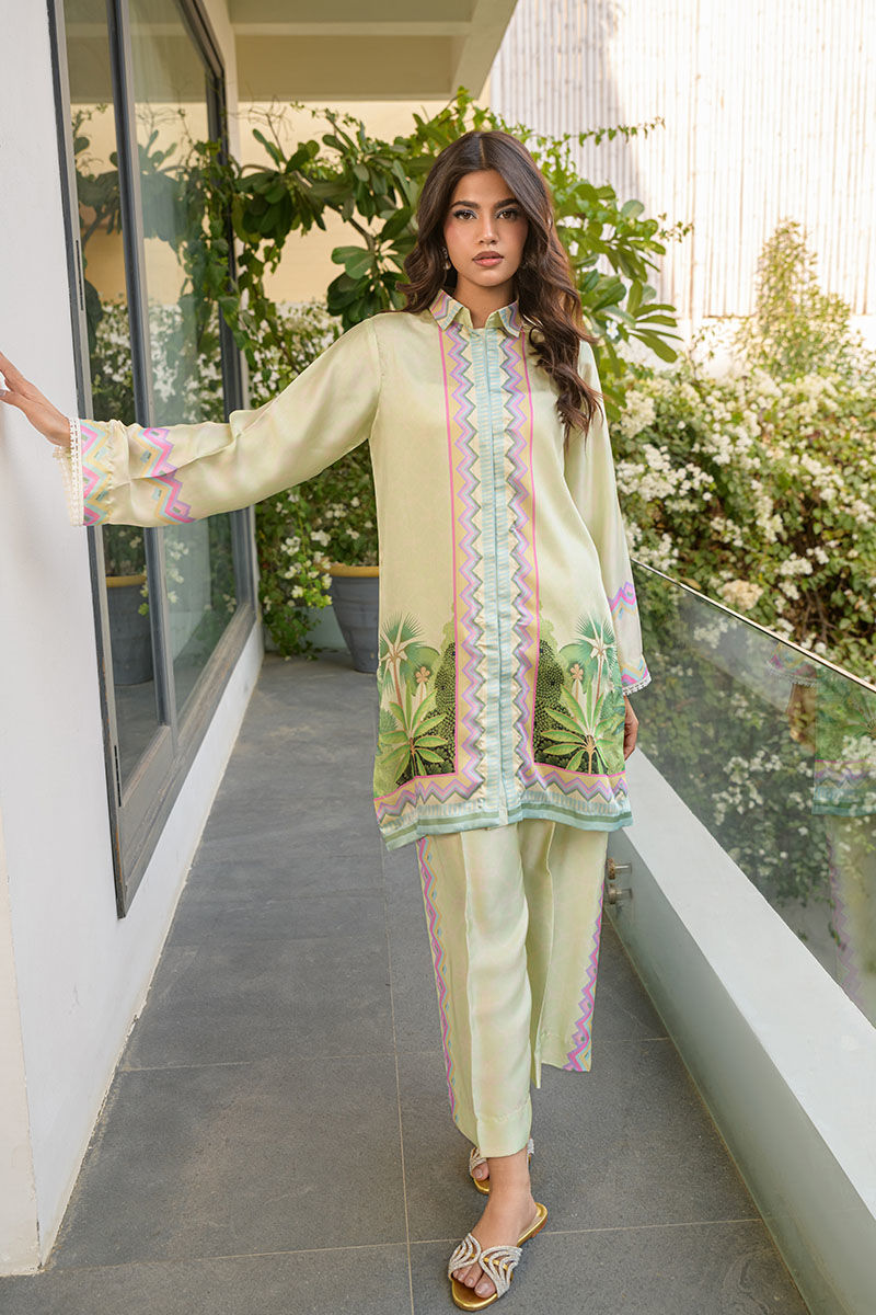 Fatima Khan | Eid Digital Silk Prints |  Pastel Orchid