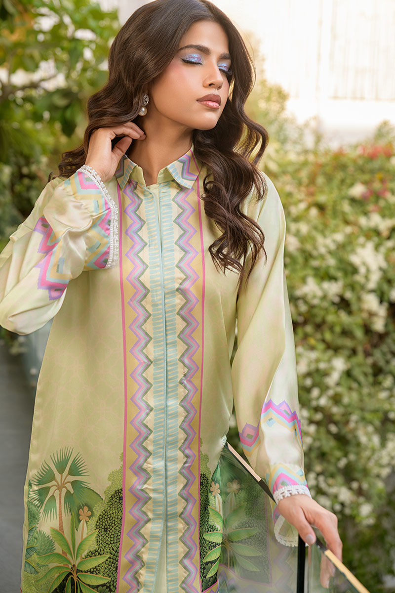 Fatima Khan | Eid Digital Silk Prints |  Pastel Orchid