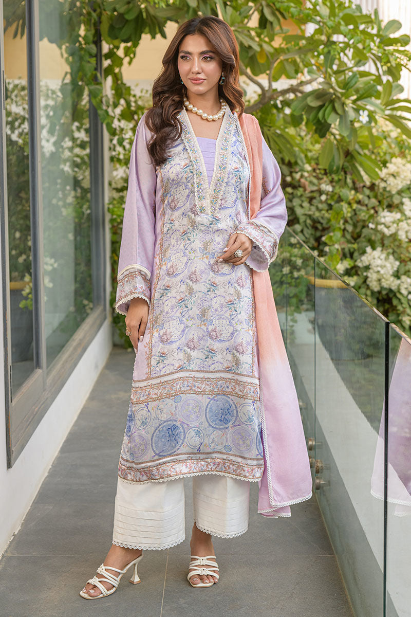 Fatima Khan | Eid Digital Silk Prints |  Aqua Coral