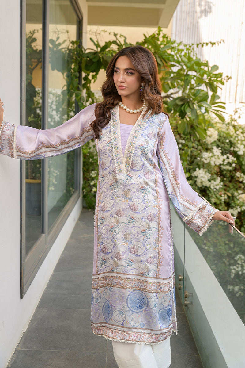 Fatima Khan | Eid Digital Silk Prints |  Aqua Coral