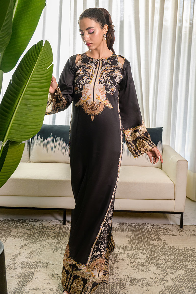 Fatima Khan | Eid Digital Silk Prints |  Black Opal