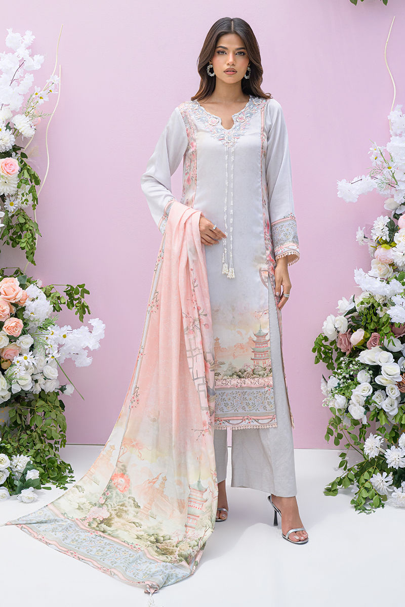 Fatima Khan | Eid Digital Silk Prints | Oriental Haze