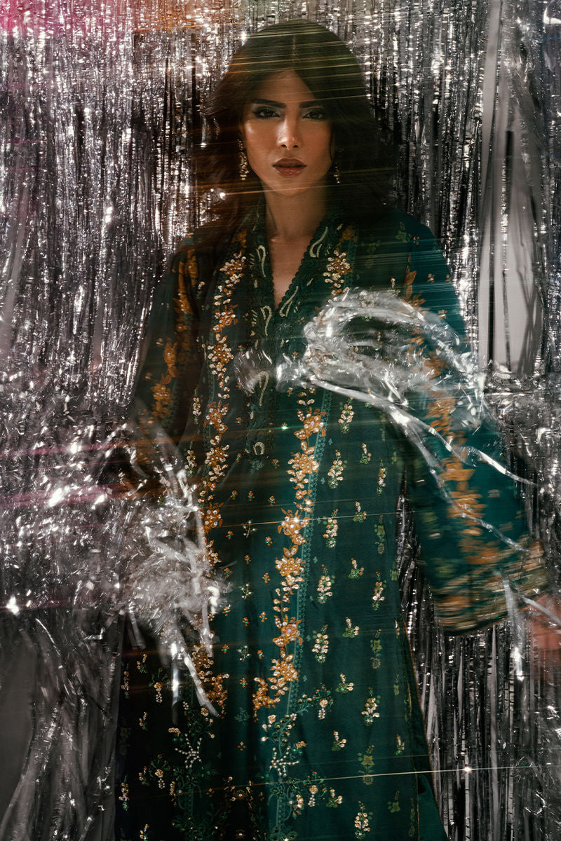 Fatima Khan | Disco Revival Festive Silk | Forest Veil