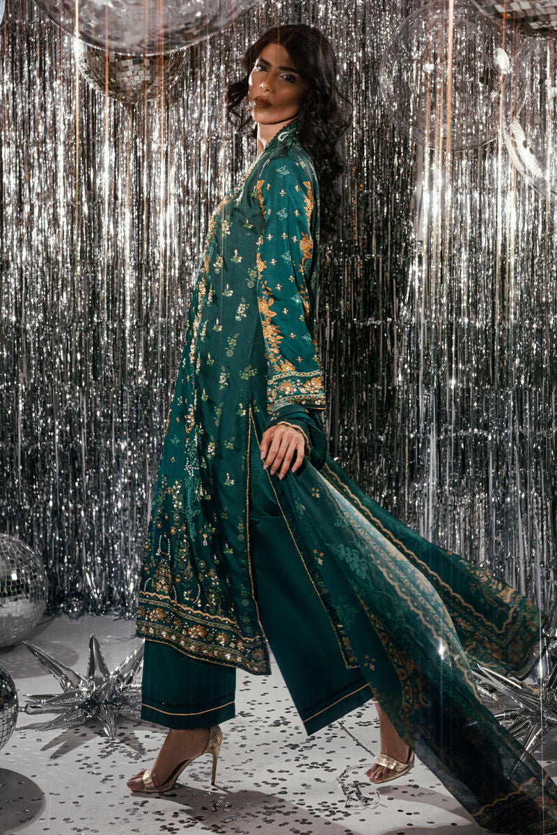 Fatima Khan | Disco Revival Festive Silk | Forest Veil