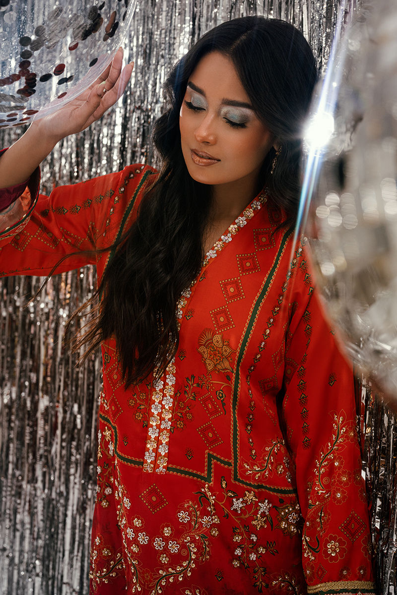 Fatima Khan | Disco Revival Festive Silk | Sunlit Umber