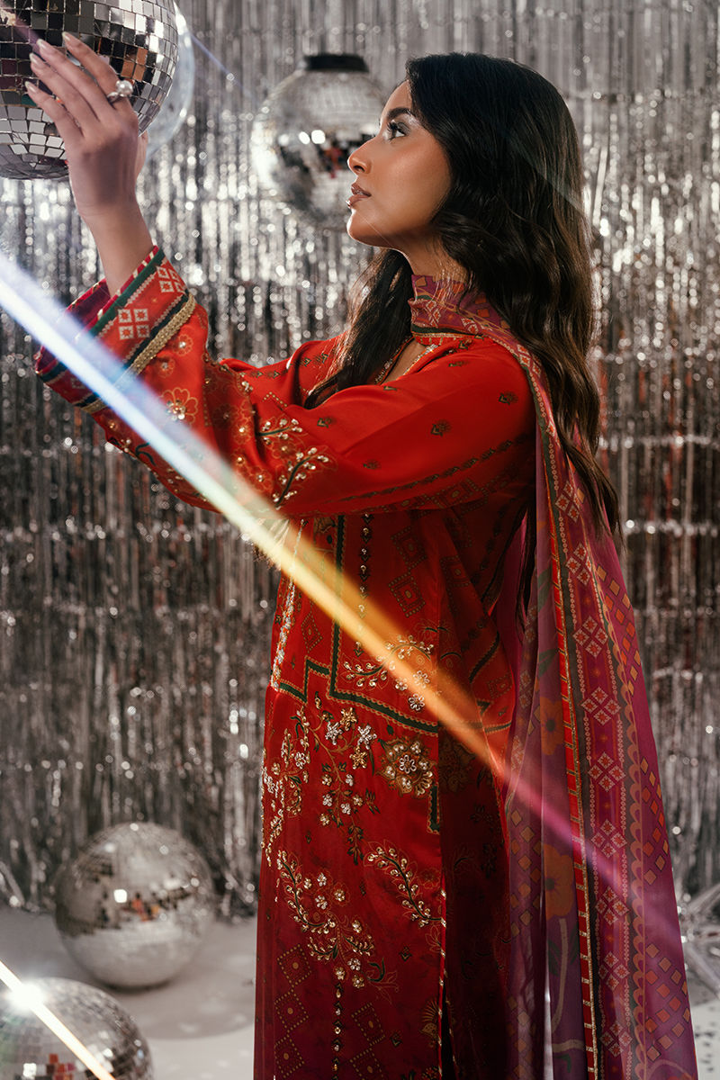 Fatima Khan | Disco Revival Festive Silk | Sunlit Umber