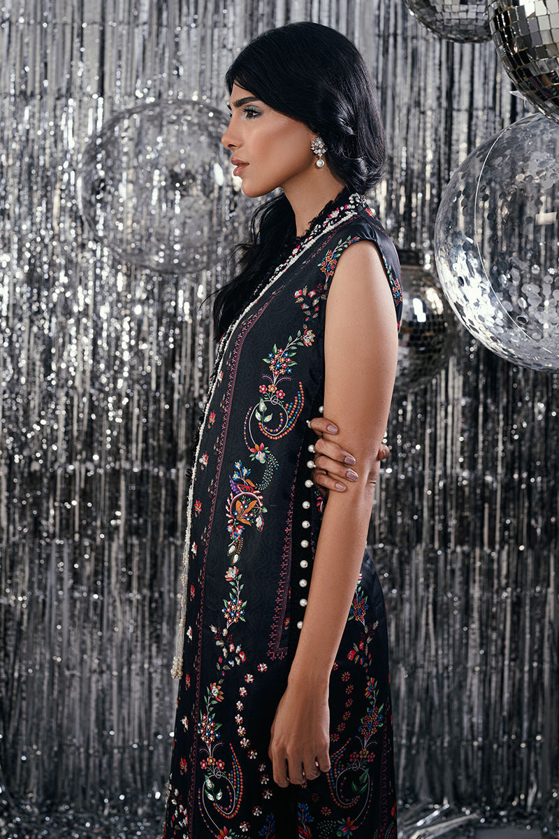 Fatima Khan | Disco Revival Festive Silk | Black Skye