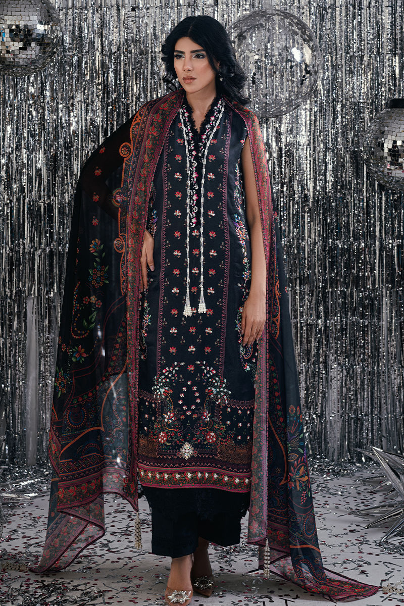 Fatima Khan | Disco Revival Festive Silk | Black Skye
