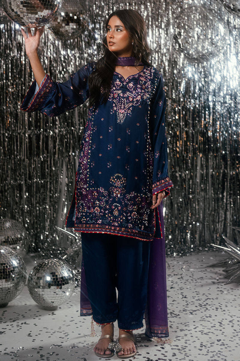 Fatima Khan | Disco Revival Festive Silk | Midnight Amethyst