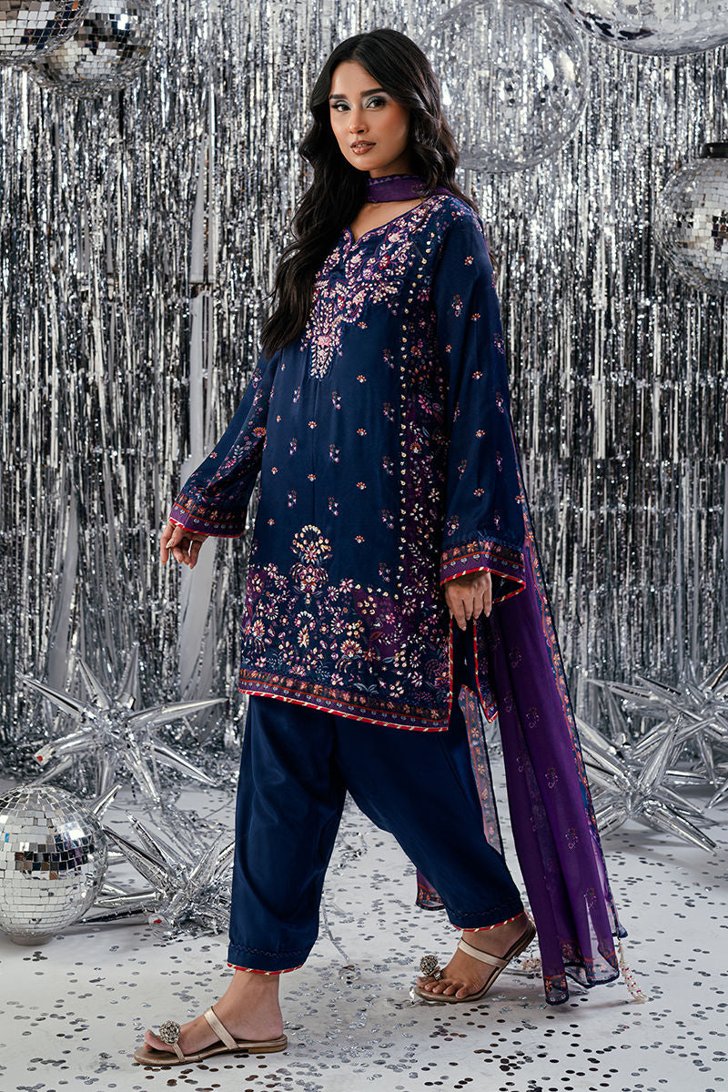Fatima Khan | Disco Revival Festive Silk | Midnight Amethyst