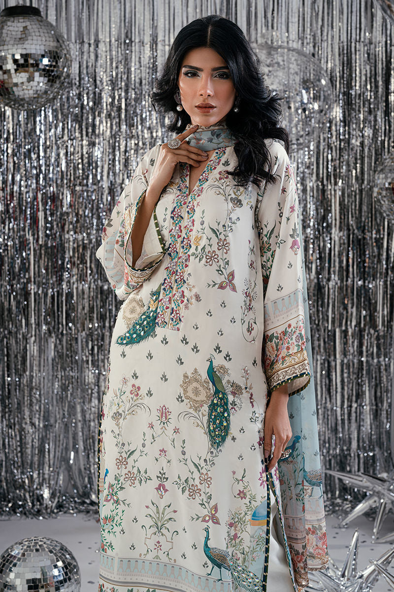 Fatima Khan | Disco Revival Festive Silk | Teal Peacock