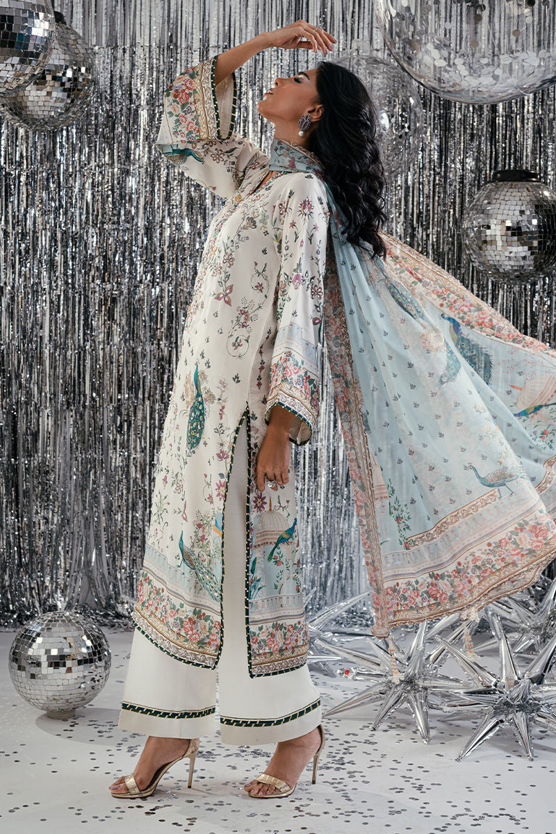 Fatima Khan | Disco Revival Festive Silk | Teal Peacock