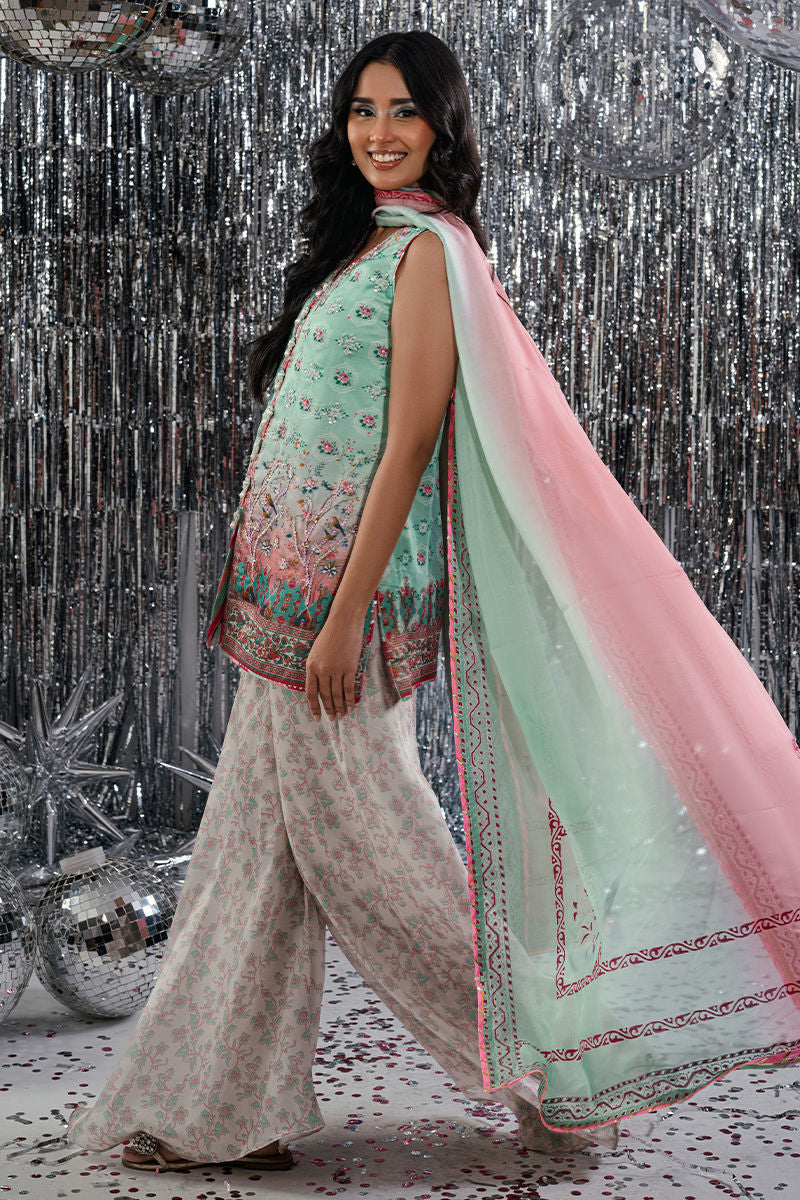 Fatima Khan | Disco Revival Festive Silk | Misty Mint