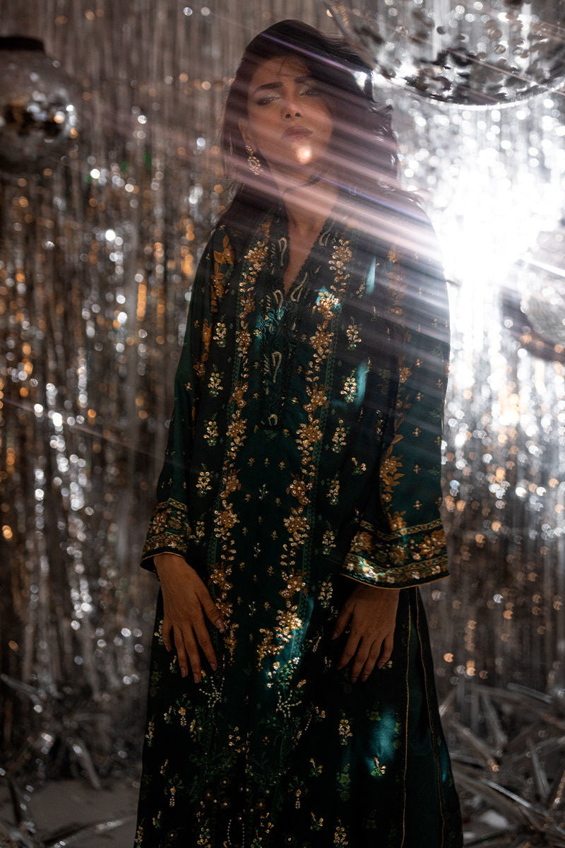 Fatima Khan | Disco Revival Festive Silk | Forest Veil