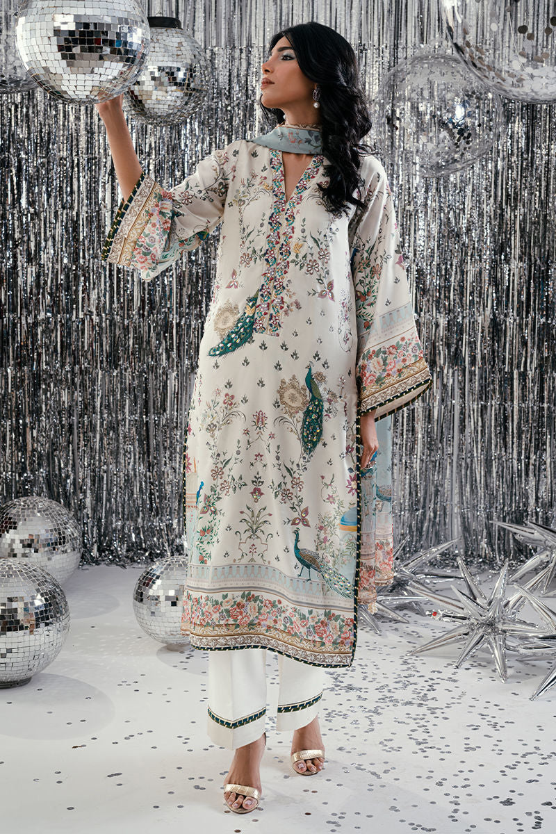 Fatima Khan | Disco Revival Festive Silk | Teal Peacock