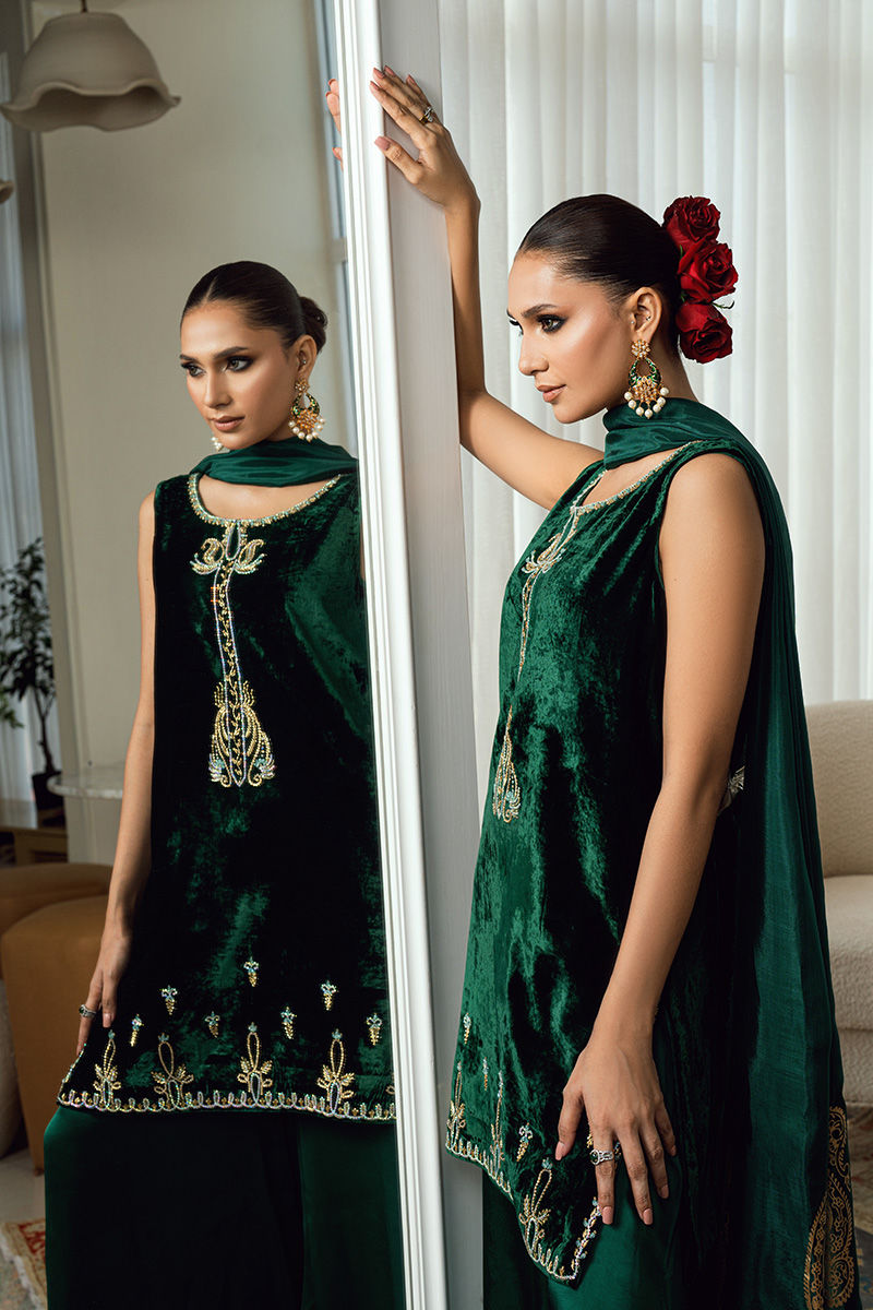 Fatima Khan | Warm Whisper Velvet 25 | Emerald Dusk