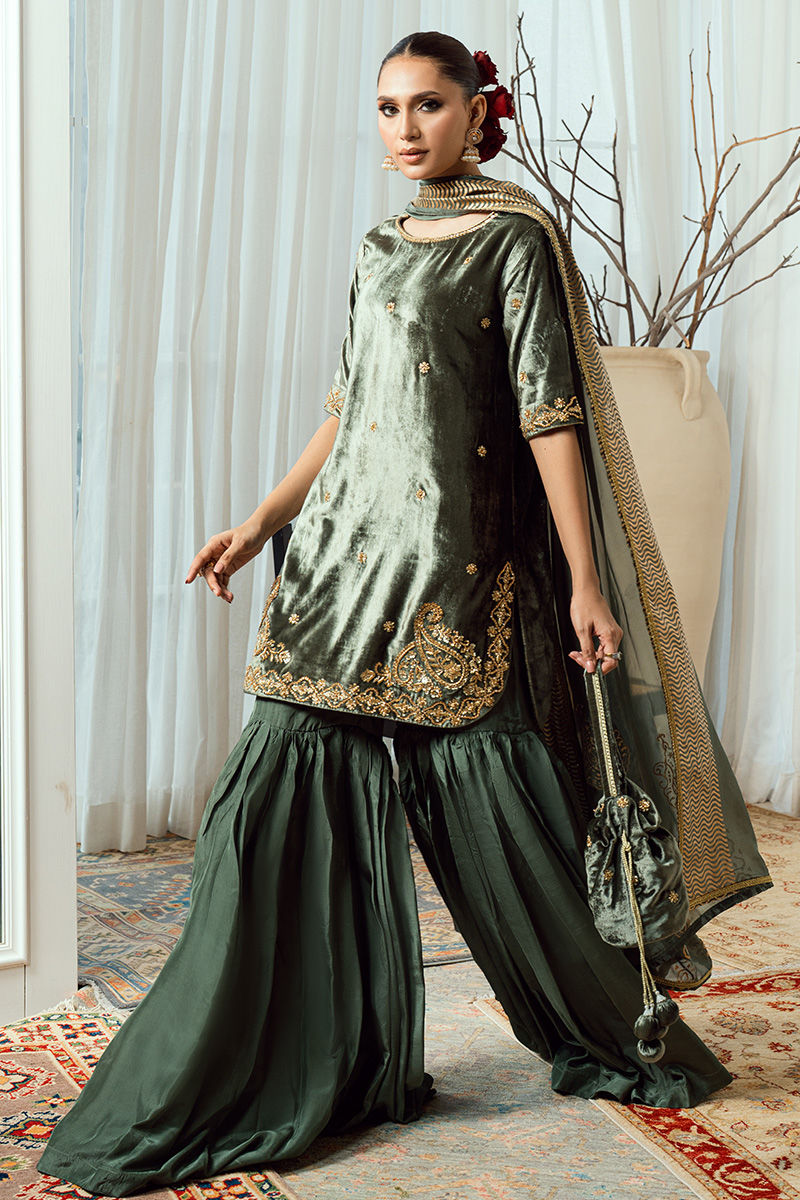 Fatima Khan | Warm Whisper Velvet 25 | Olive Dynasty