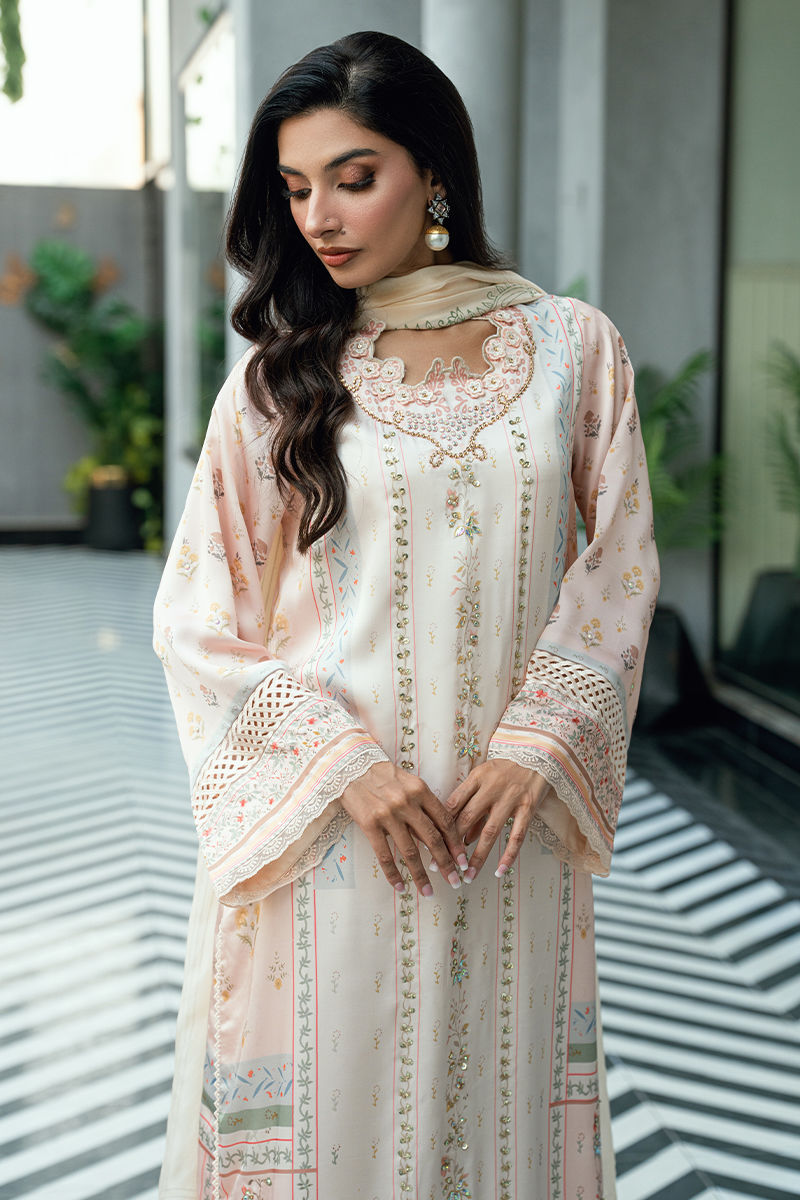 Fatima Khan | La Fleur Eid Edit | Beige Blossom