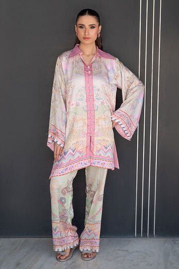 Fatima Khan | Layan Printed Eid Edit | Breezy Mint - Coord Set