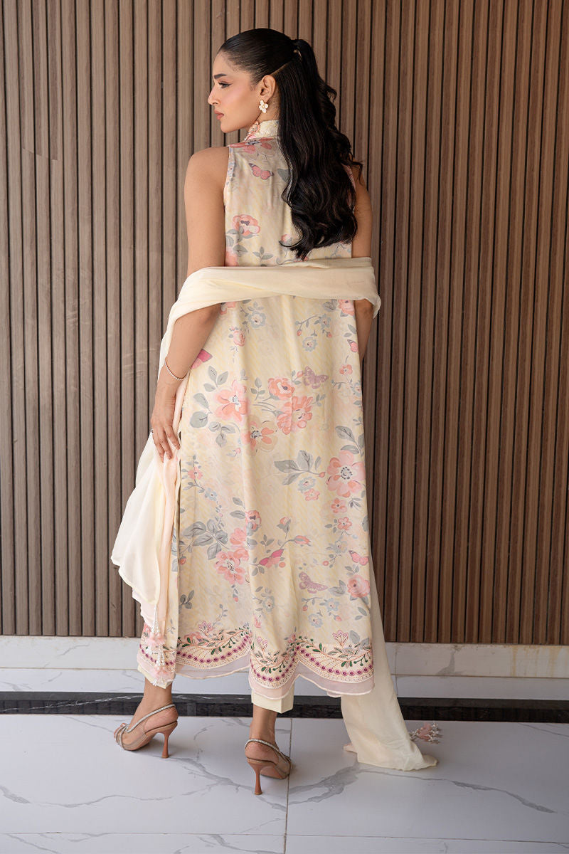 Fatima Khan | Layan Printed Eid Edit | Butter Yellow Grace
