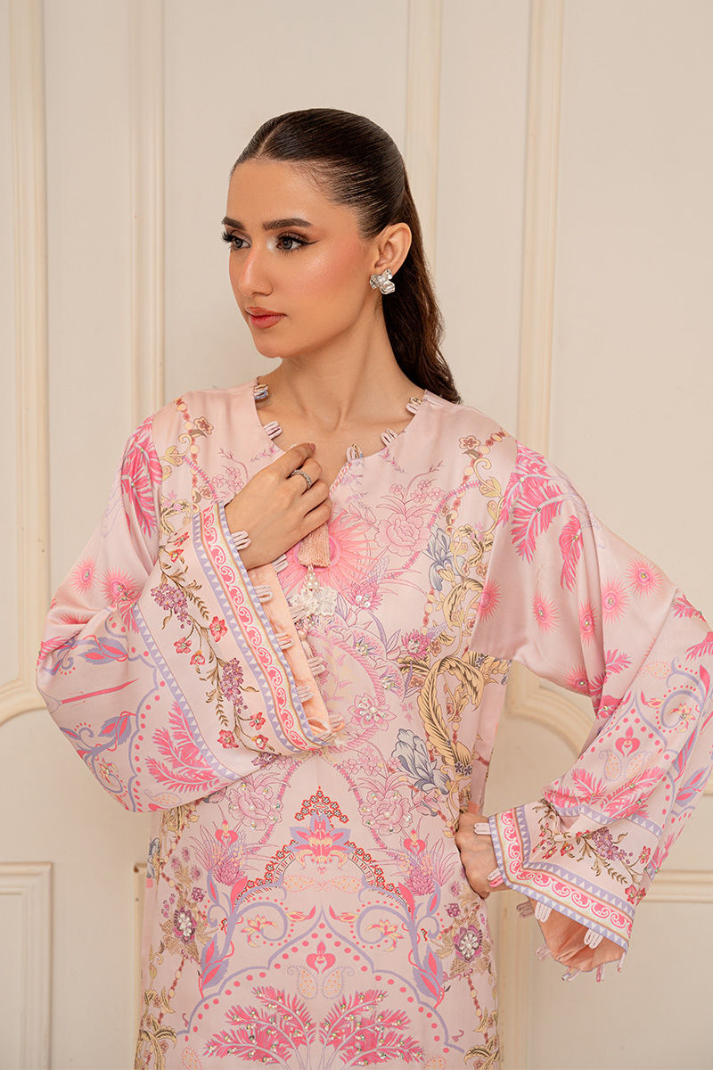 Fatima Khan | Layan Printed Eid Edit | Daisy Blush