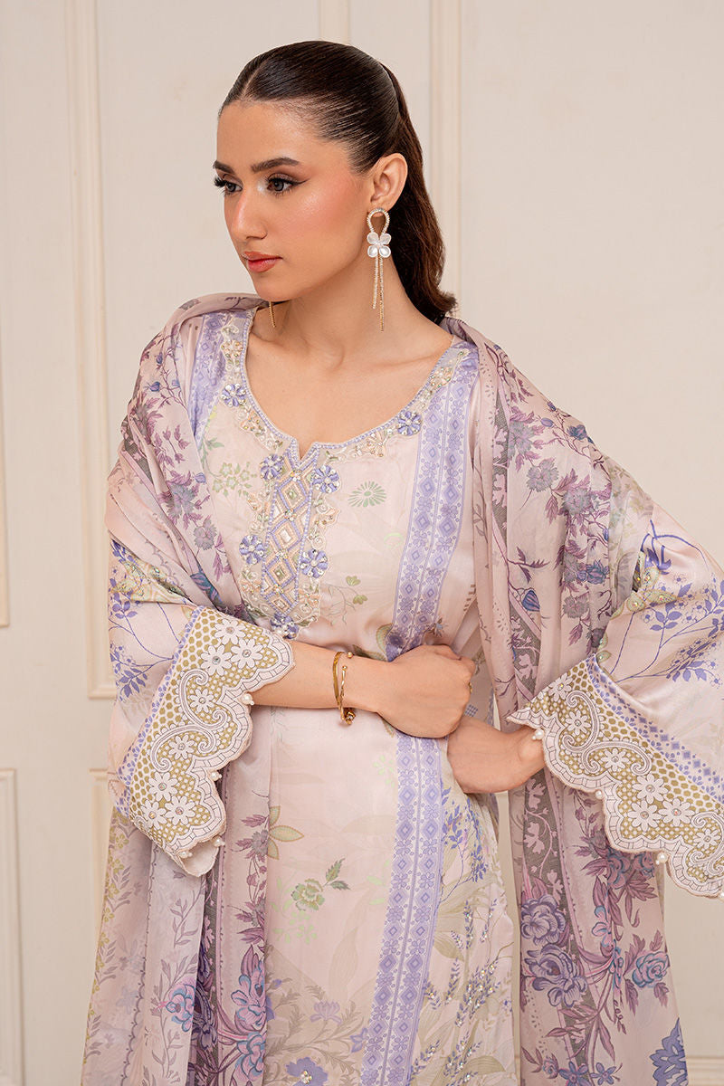 Fatima Khan | Layan Printed Eid Edit | Ivory Meadow
