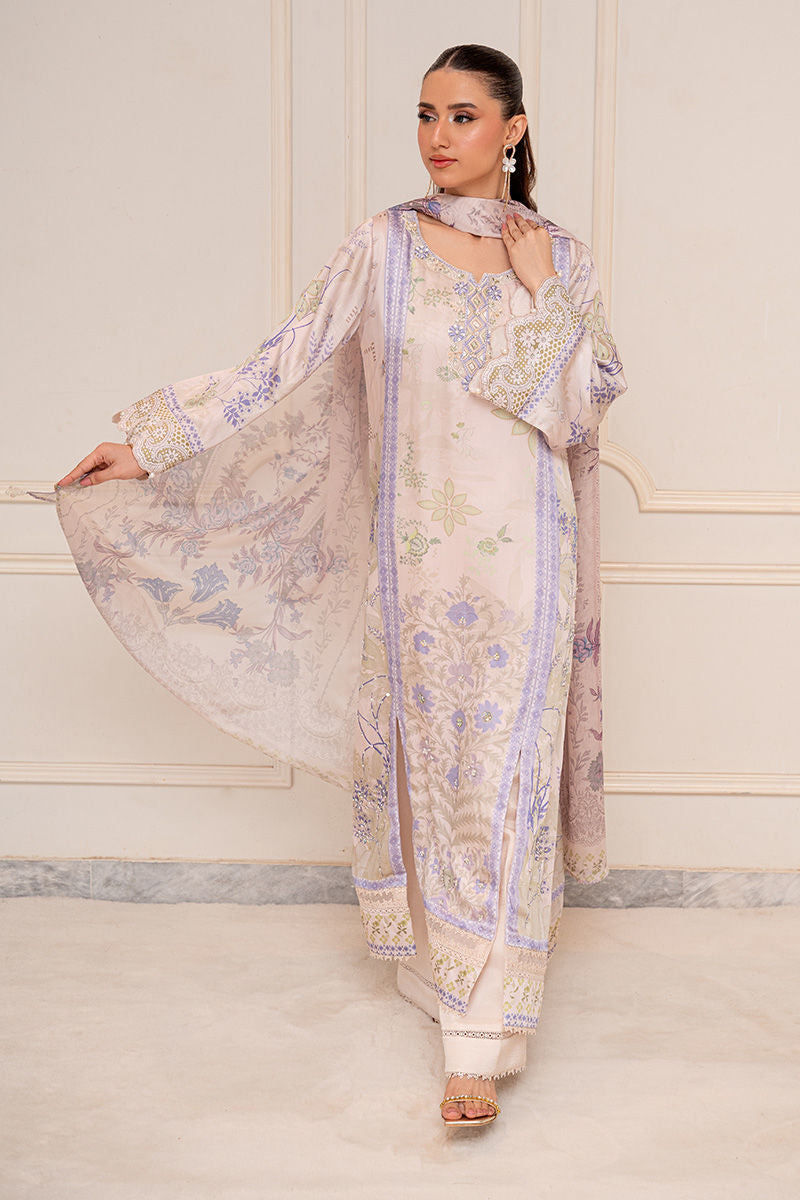 Fatima Khan | Layan Printed Eid Edit | Ivory Meadow