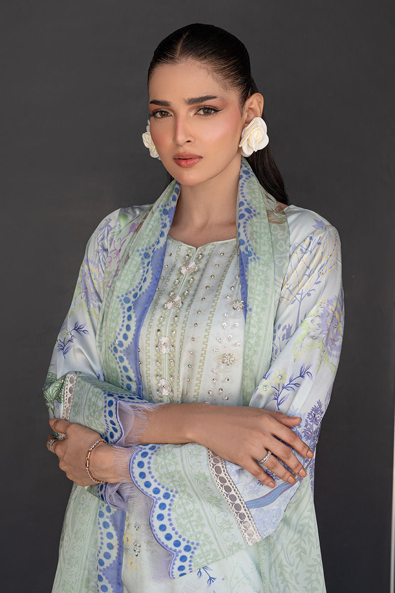 Fatima Khan | Layan Printed Eid Edit | Mint Riverie