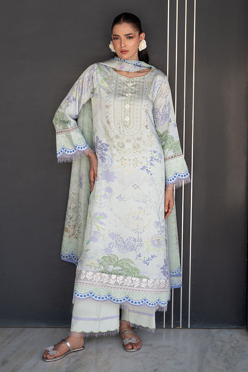 Fatima Khan | Layan Printed Eid Edit | Mint Riverie