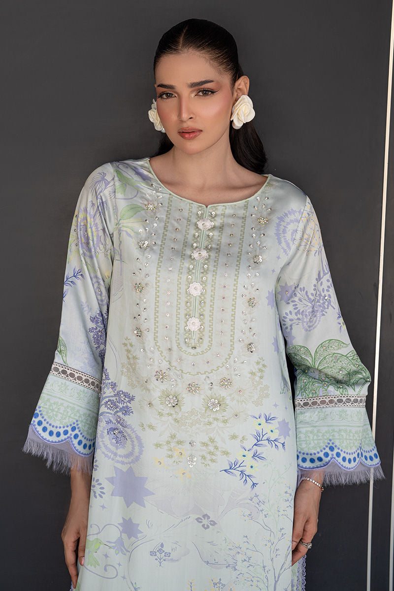 Fatima Khan | Layan Printed Eid Edit | Mint Riverie
