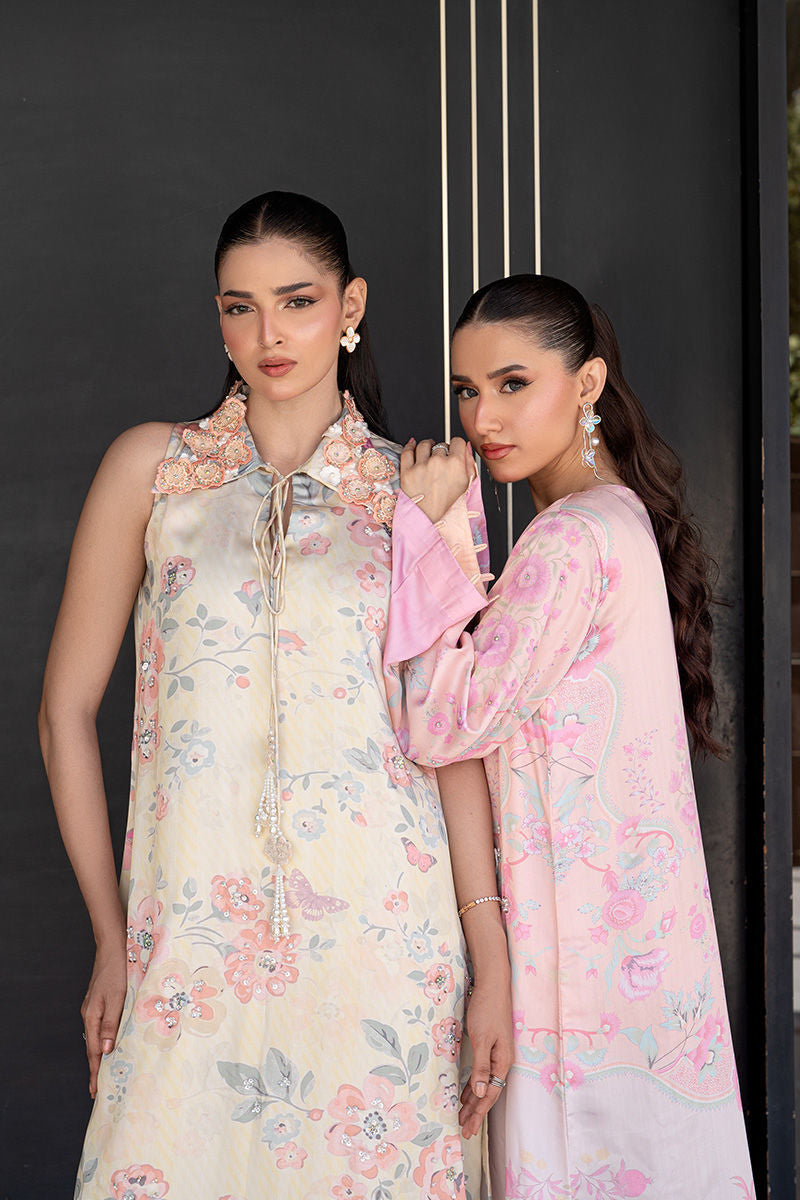 Fatima Khan | Layan Printed Eid Edit | Butter Yellow Grace