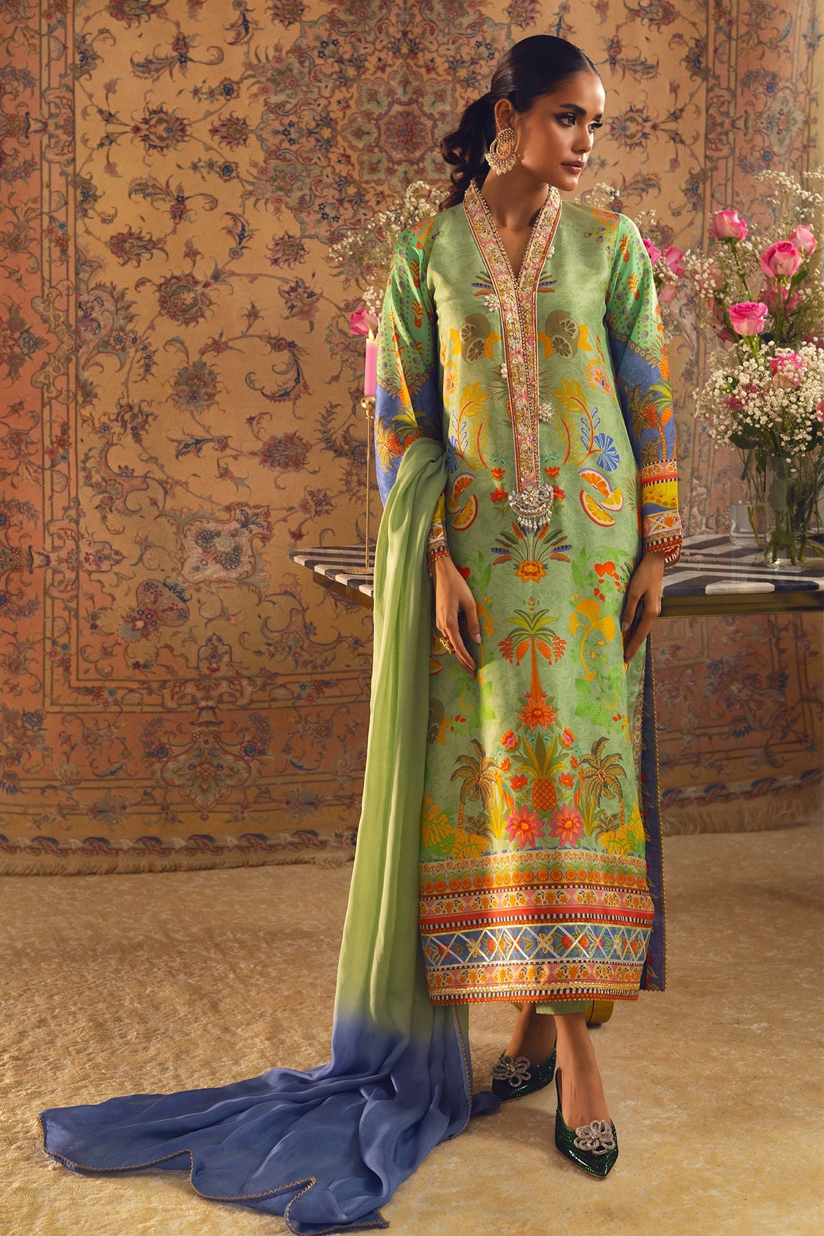 Annus Abrar | Lime Luxe Silk |  Limya