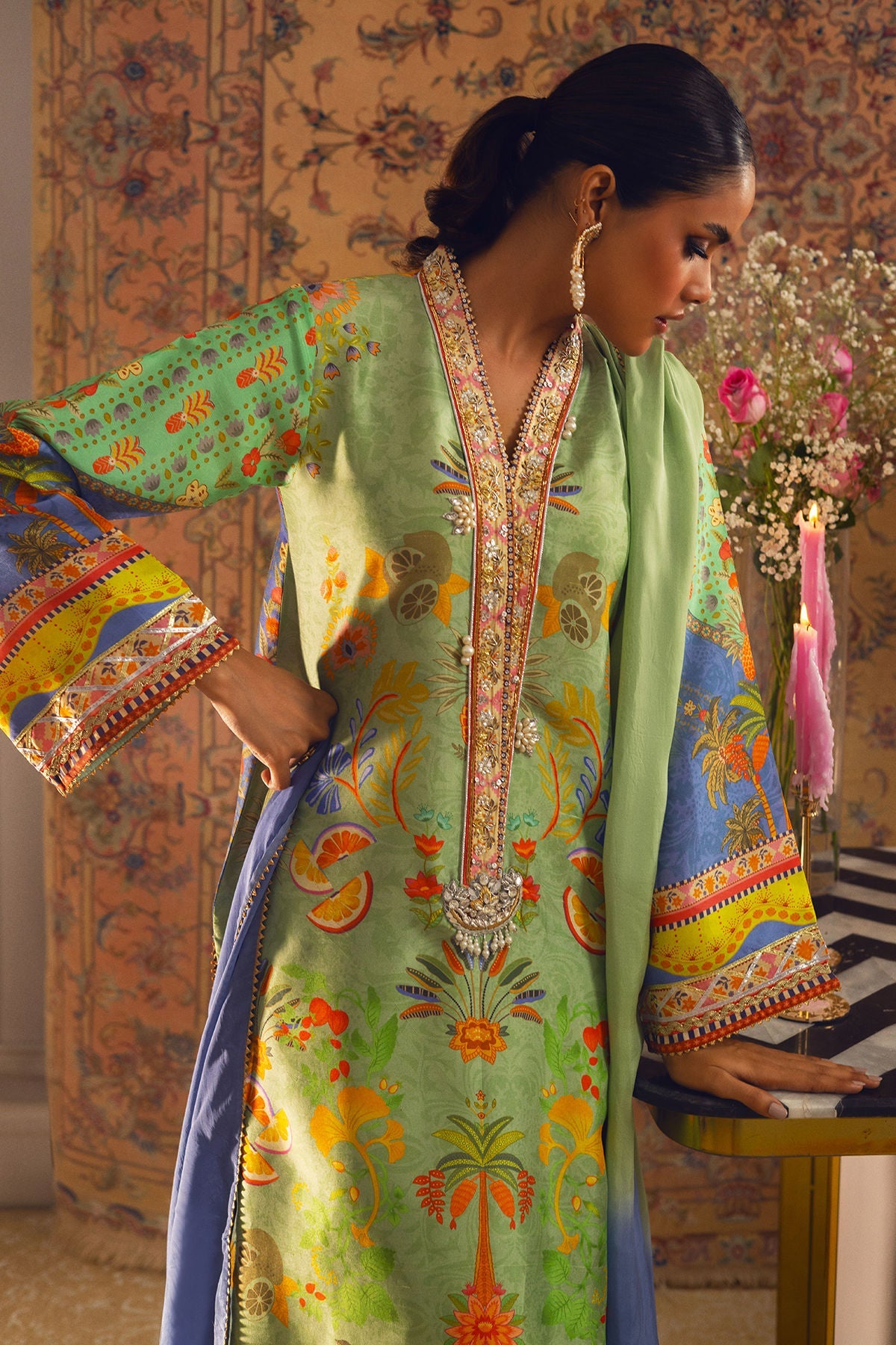 Annus Abrar | Lime Luxe Silk |  Limya