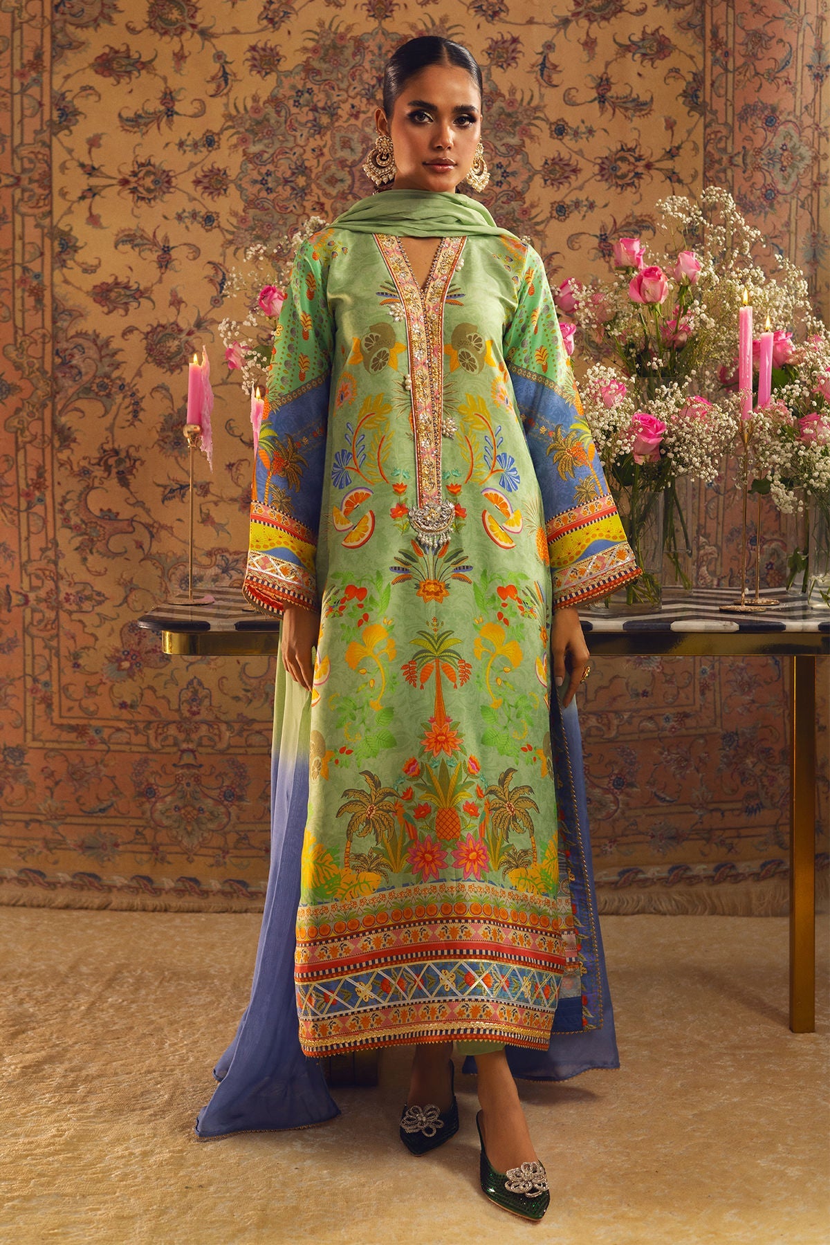 Annus Abrar | Lime Luxe Silk |  Limya